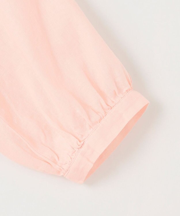 ANY L 【手洗い可能】ヨーロピアンリネンスキッパーネックブラウス ピンク