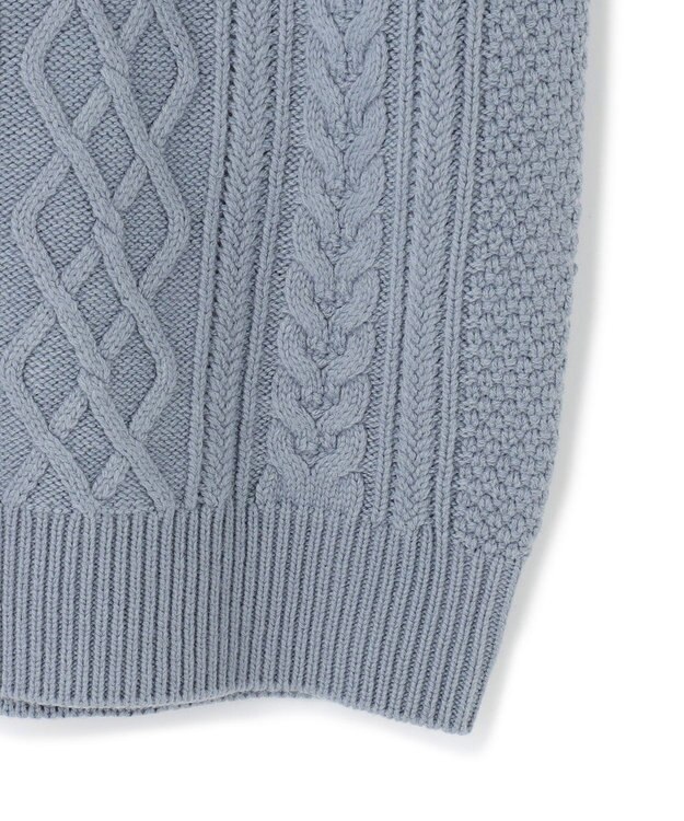 J.PRESS YORK STREET 【UNISEX】アランケーブル クルーニット サックスブルー系