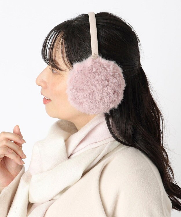 MOONBAT FURLA(フルラ)ファーMix コンパクト イヤマフ 無地 ピンク