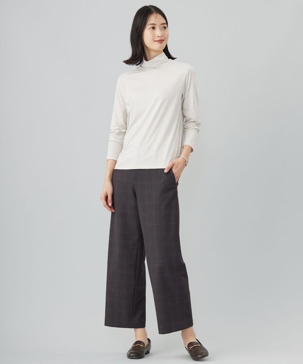 J.PRESS LADIES タートルジャージー カットソー グレージュ系