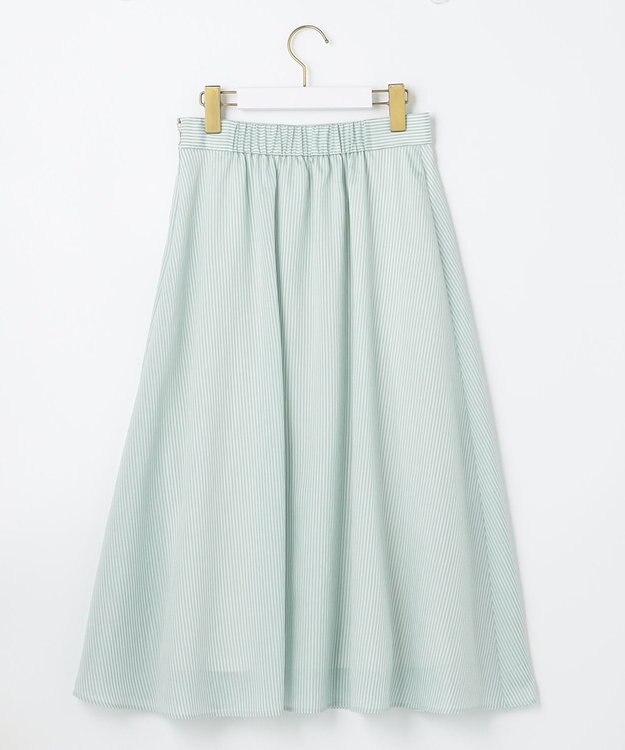 ANY SIS 【洗える】エアリーストライプ スカート グリーンストライプ