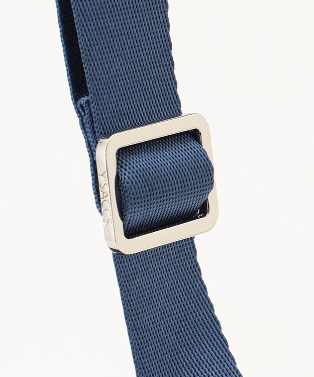 Y'SACCS はっ水ドットジャカード リサイクルレザーコンビ ショルダー ネイビー