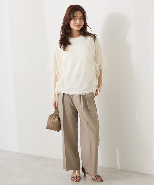 AMERICAN HOLIC チュールレイヤードドロストトップス Off White