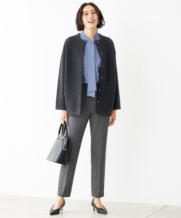 自由区 L 【洗える】ブークレーニット アウター スレート