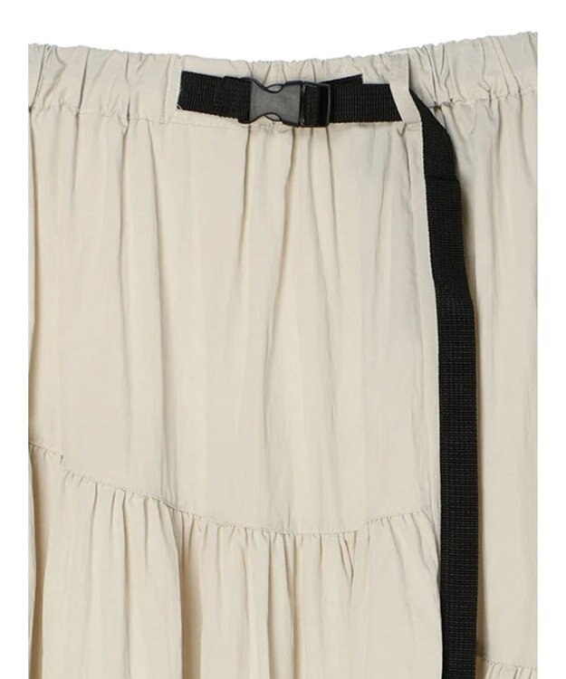 CRAFT STANDARD BOUTIQUE ガチャベルトティアードスカート Gray Beige