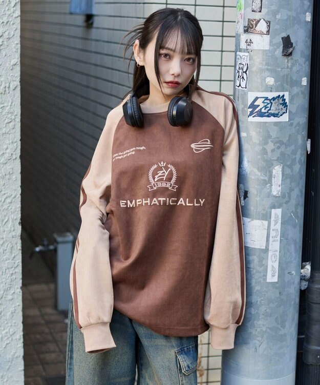 WEGO 【ユニセックス着用ITEM】フェイクスウェードゲームプルオーバー ブラウン