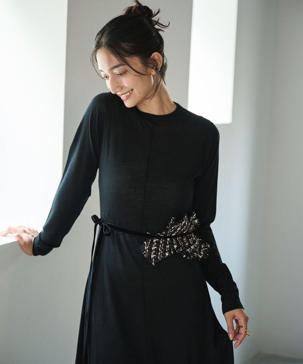 #Newans オリガミデザインベルト ネイビー(ツイード)