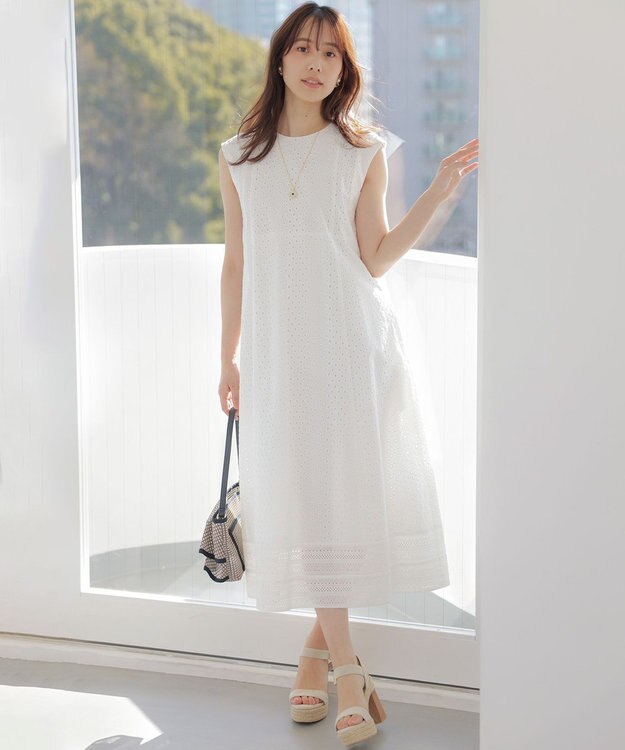 組曲 【先行予約】エンブロイダリーレース ワンピース ホワイト系