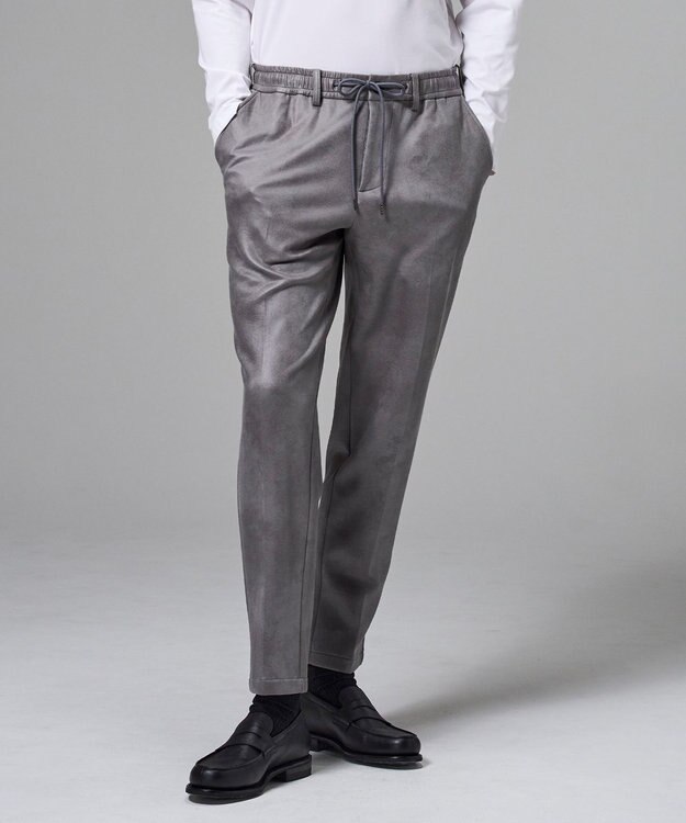 JOSEPH HOMME 【ストレッチ】レザーライクジャージー　ドロスト付きテーパードパンツ / PEGG CONVERTIBLE ライトグレー系