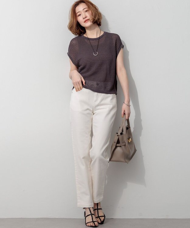 23区 S 23区DENIM ストレートフィット デニムパンツ ホワイト系