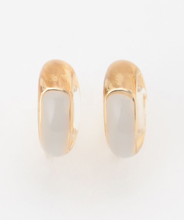 ANY SIS クリアカラーフープ イヤリング ライトゴールド