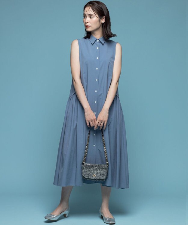 組曲 【2WAY】スーパーライトストレッチ ワンピース スモーキーブルー系