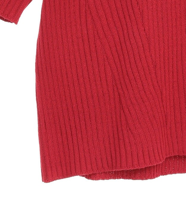 earth music&ecology 半袖ポロニットプルオーバー Red