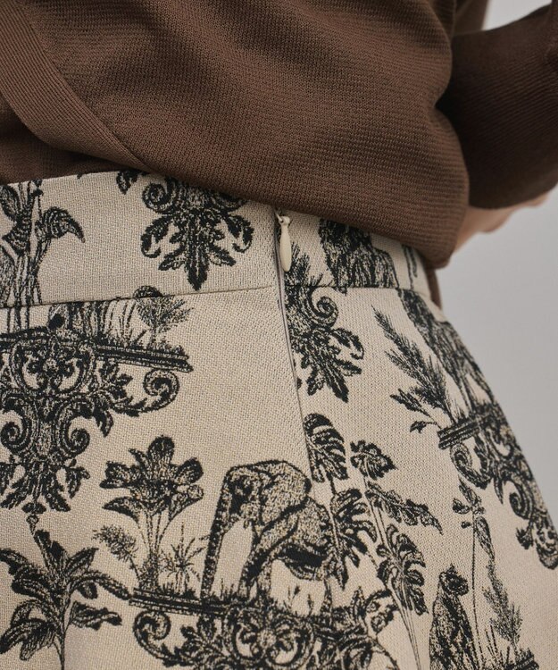 GRACE CONTINENTAL アニマルジャガードスカート ベージュ