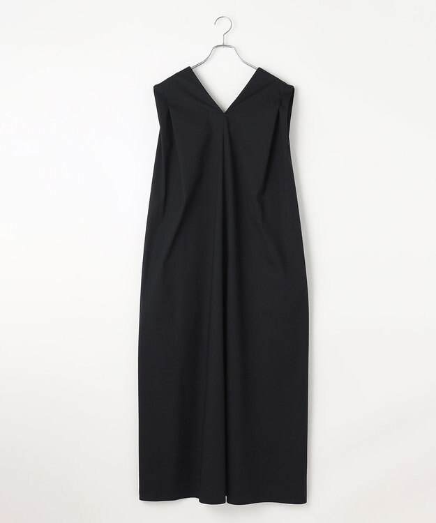 #Newans 【ANSWER for モダンベーシック】ダブルVネックロングワンピース ブラック系