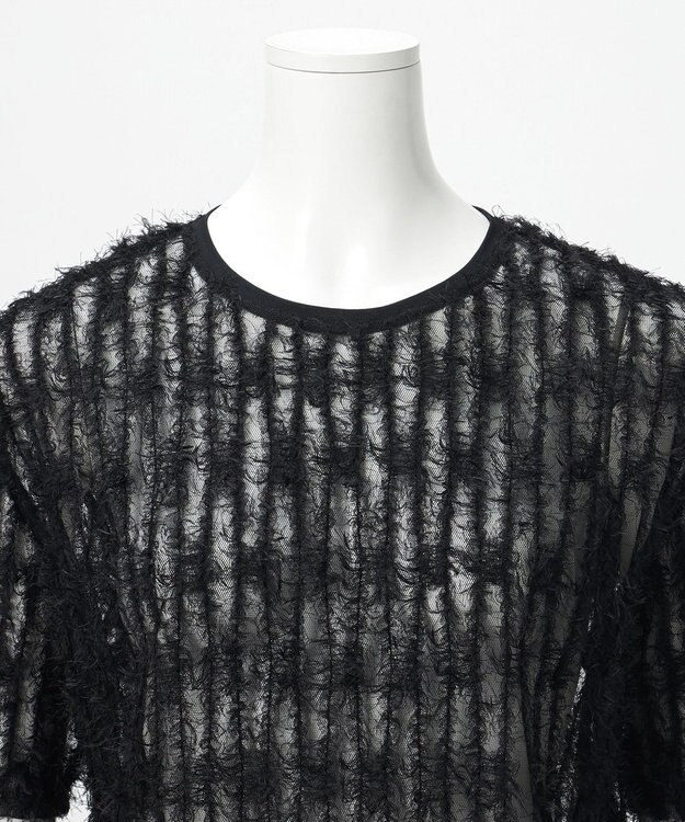 23区 【GOLD LABEL】フェザーチュール Tシャツ ブラック