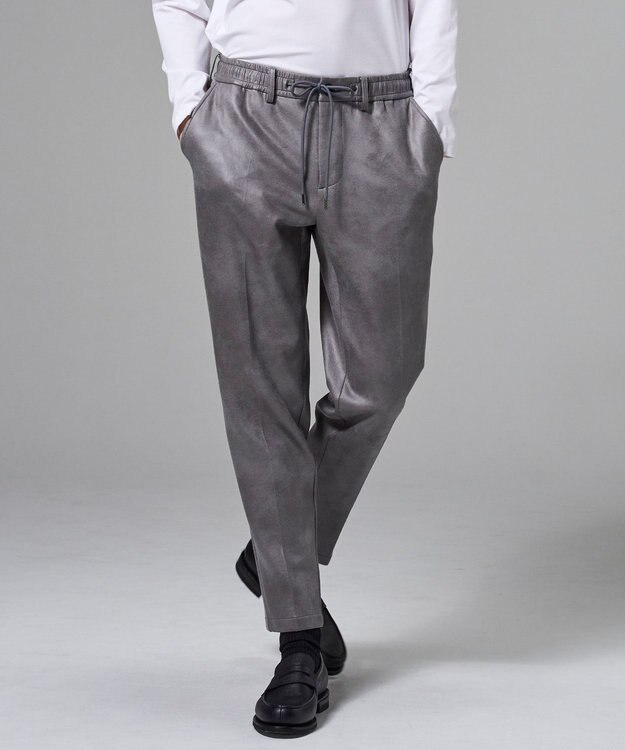 JOSEPH HOMME 【ストレッチ】レザーライクジャージー　ドロスト付きテーパードパンツ / PEGG CONVERTIBLE ライトグレー系