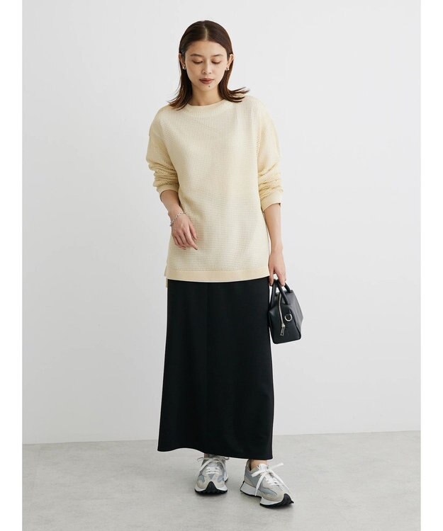 Green Parks ＳＥＴ２点ロンＴ＋メッシュニットプルオーバー Light Beige