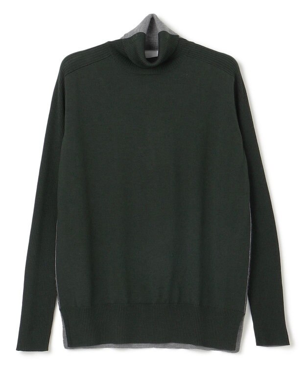 BEIGE， 【洗える】LA MONNAIE / タートルネックニット F Green×Md Gray