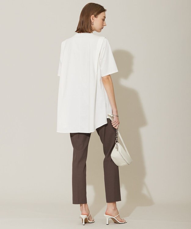 ICB 【接触冷感・UVケア・洗える】コンフォートプレーティング デザインカットソー オフホワイト系