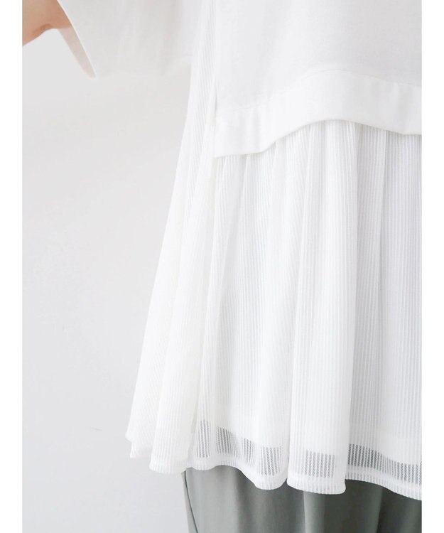 Green Parks メッシュドッキングチュニック Off White