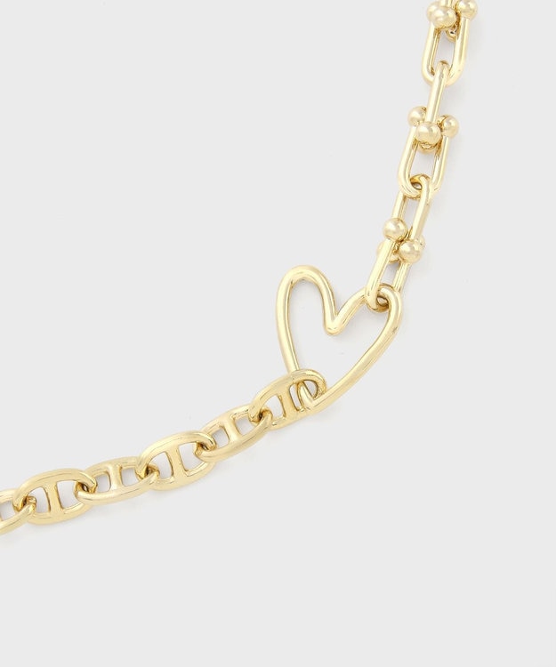 Paul Smith ハートミックスチェーン ネックレス ゴールド