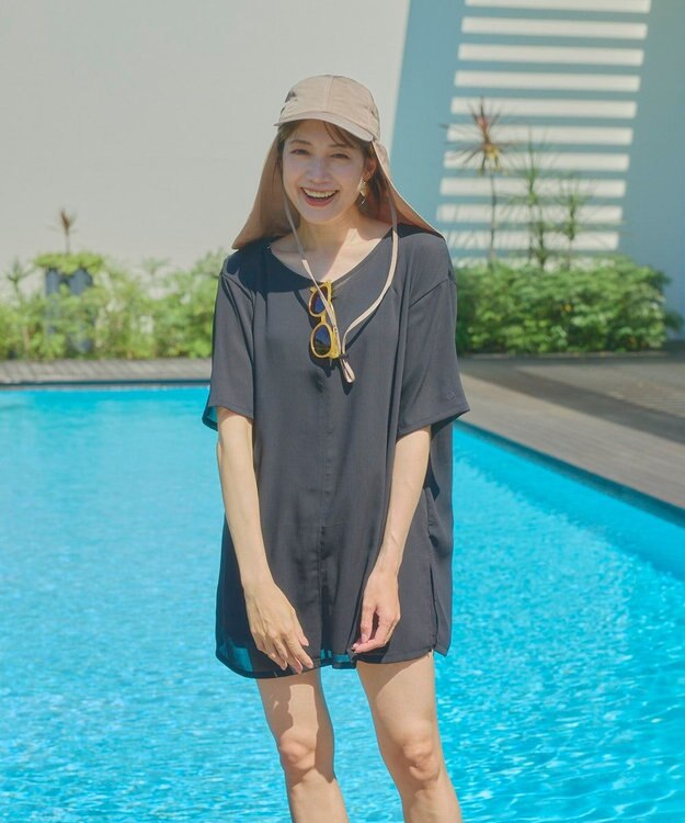 OP／FILA 【Ocean Pacific】水陸両用シアーオーバーサイズTシャツ ブラック