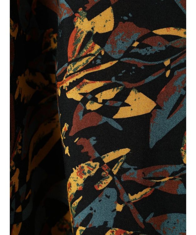 CRAFT STANDARD BOUTIQUE レーヨン柄プリントワイドシャツ Mustard