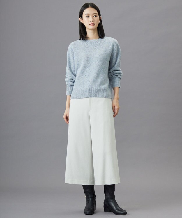 J.PRESS LADIES 【WEB限定カラーあり・洗える】ツムギート flannel ワイド クロップド パンツ アイボリー系