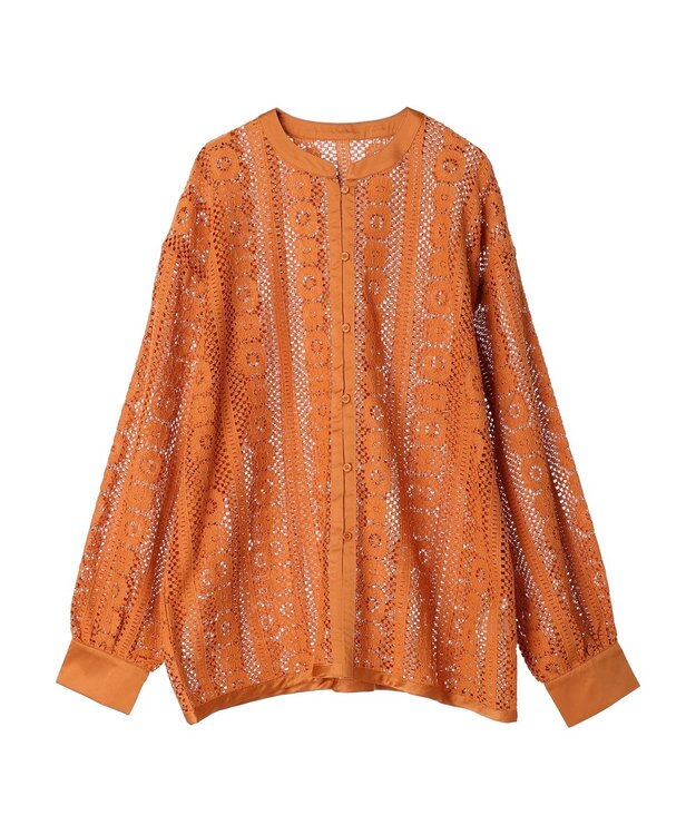 Green Parks レースブラウス Brown