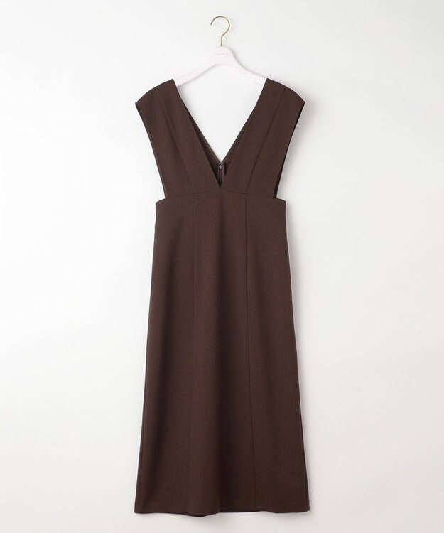 ANY SIS 【洗える】タイト ジャンパースカート ブラウン