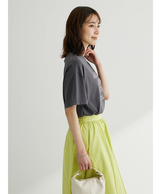 Green Parks ガーリーロゴボックスＴシャツ Charcoal Gray