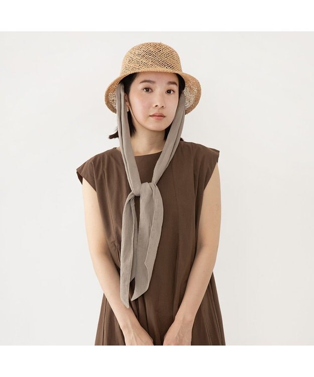 林八百吉商店 un chapeau  ラフィアキャペリン ブラウン