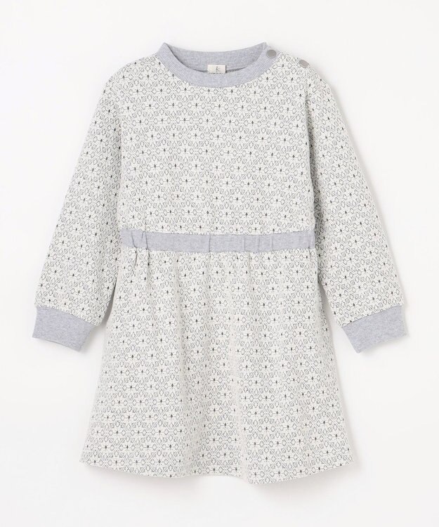 組曲 KIDS 【110-140㎝】 フロストフラワージャガード ワンピース グレー
