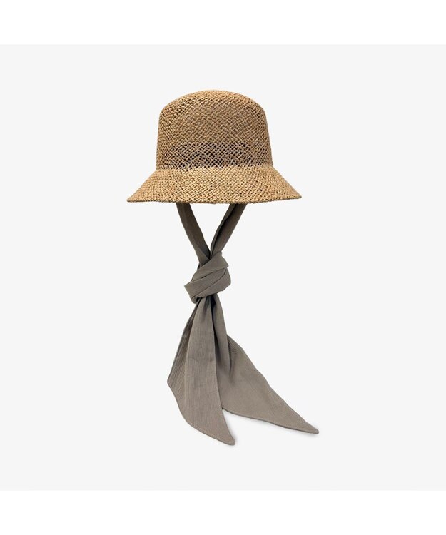 林八百吉商店 un chapeau  ラフィアキャペリン ブラウン