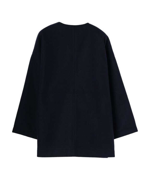 Green Parks 洗えるノーカラーショートコート Dark Navy