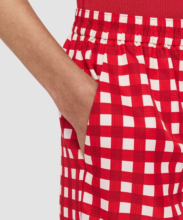 JOSEPH ヴィシー コットンシルク　クロップドトラウザーズ Crimson Combo