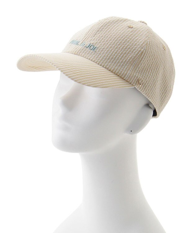 MOONBAT PAUL&JOE ACCESSOIRES(ポール&ジョー）ロゴ入り 深キャップ 帽子 ネコチャーム付 UVカット ライトイエロー