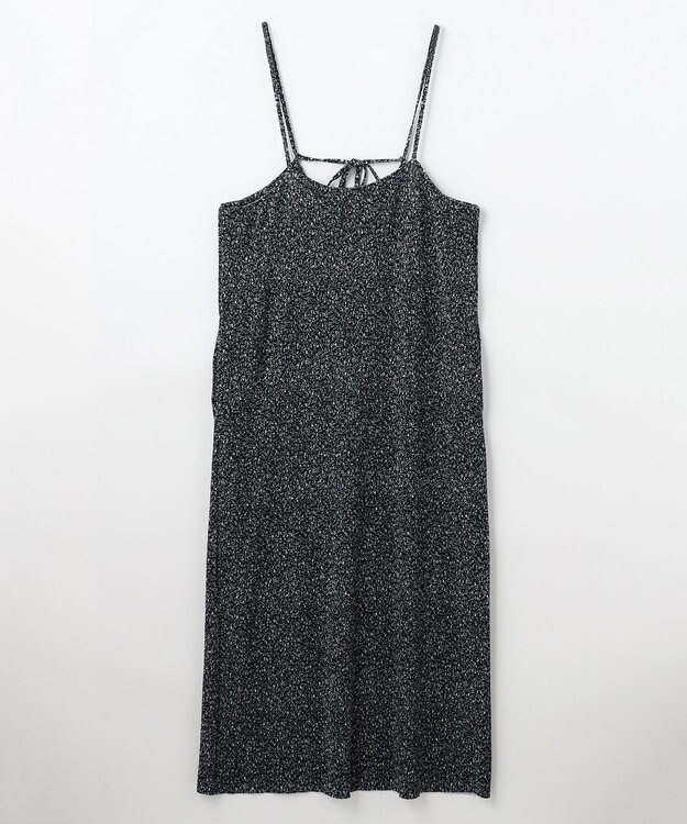 ANY 【2SET/洗濯機可】フリルスリーブTシャツ×シャーリングキャミワンピースセット ブラックベース