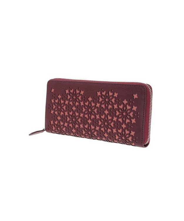 genten カレイド ラウンド長財布 ワイン