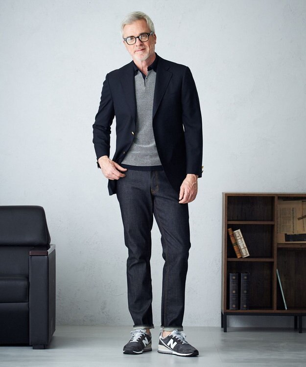 J.PRESS MEN 【ビジネス対応】【HYBRID LINEN】ニットポロシャツ ホワイト系1