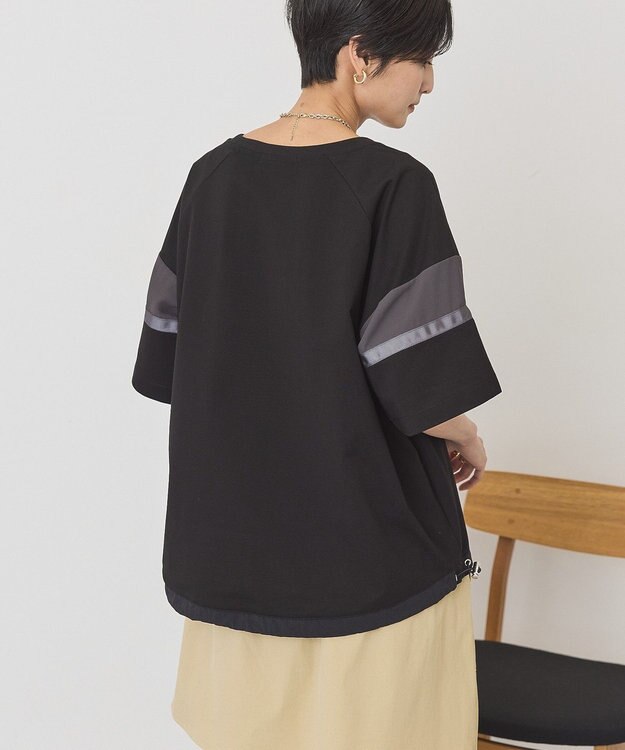 AMERICAN HOLIC 異素材ラインプルオーバー Black
