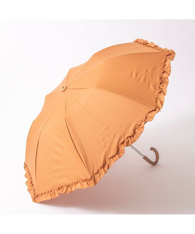 UNBILLION カシュネ cachenez / 【晴雨兼用】【日傘】 シャンプレーフリルトップレス折りたたみ傘 オレンジ