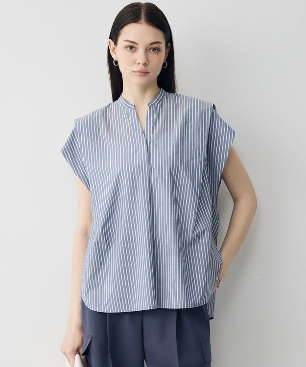 ICB 【先行予約】シルフィーローン スキッパータックデザインブラウス デニムストライプ