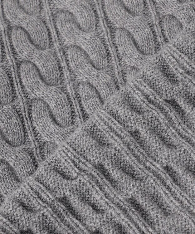 BEIGE， 【洗える】SEDONA / ウールカシミヤケーブルニット Gray