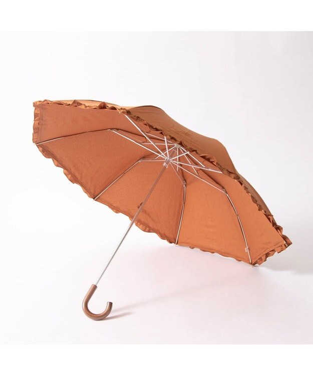 UNBILLION カシュネ cachenez / 【晴雨兼用】【日傘】 シャンプレーフリルトップレス折りたたみ傘 オレンジ