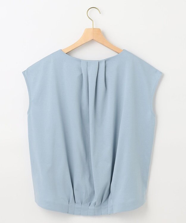 組曲 L 【WEB限定】シルケットポンチフレンチスリーブ カットソー サックスブルー系