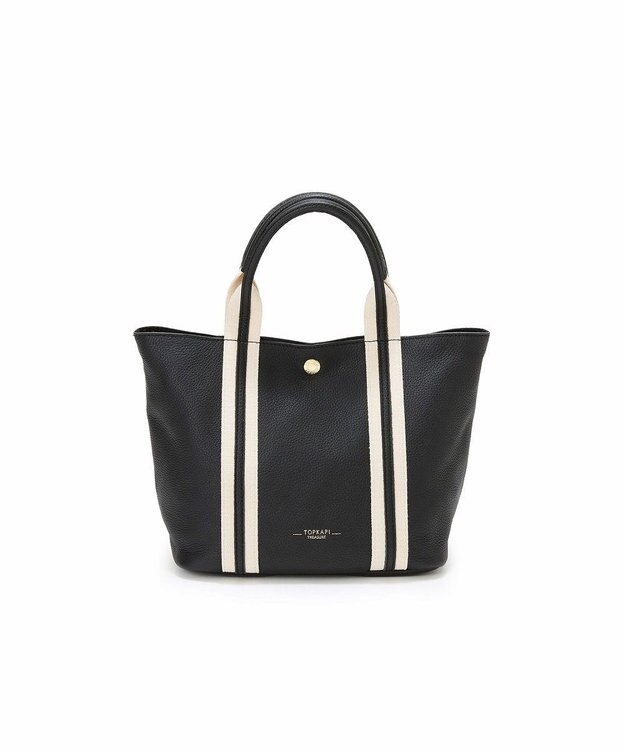 TOPKAPI 【TREASURE TOPKAPI】ソフトシュリンク テープコンビ ミニ トート バッグ ショルダーベルト付 ブラック