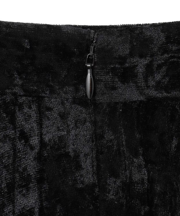 ICB 【洗える】 シアーベルベット プリーツスカート ブラック系