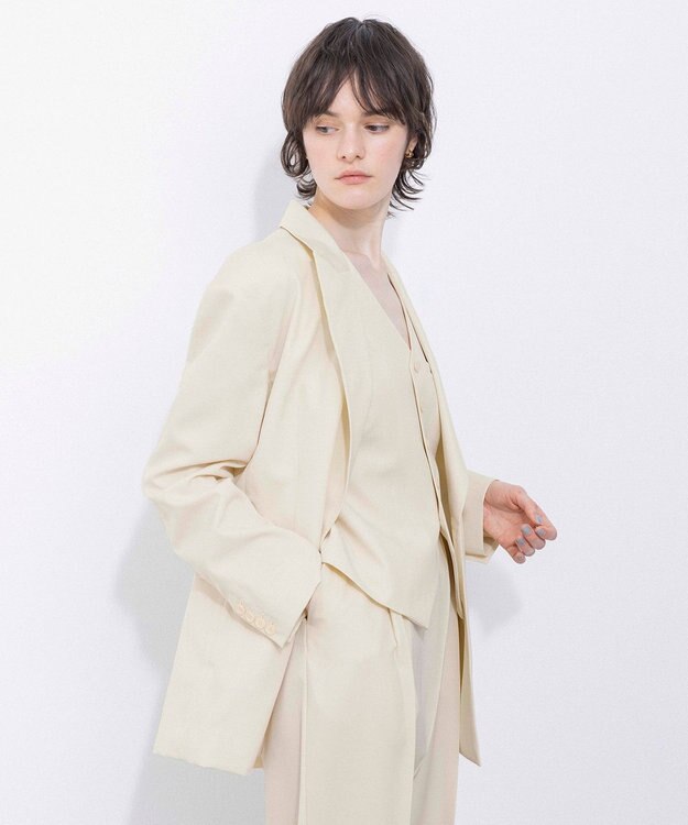 NAVE 【Nave・セットアップ可】ウールポリエステルツイルジャケット アイボリー系